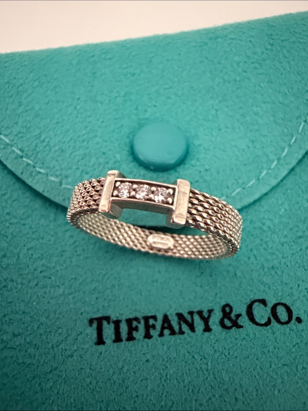 Tiffany & Co. Somerset ring with diamonds 3mm size 7 - Picture 2 of 3